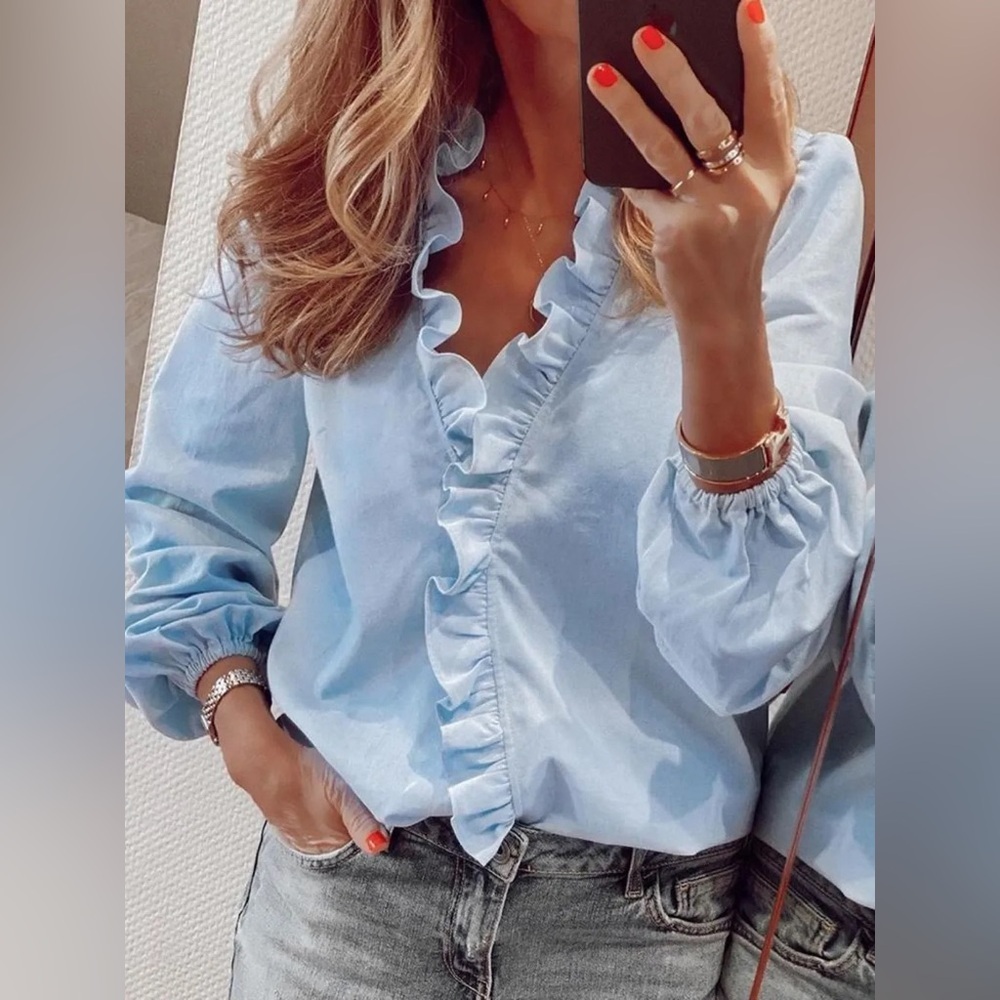 Elegant blouse top long sleeve
